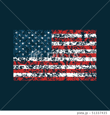 Grunge American flag on dark blue background. 51337435