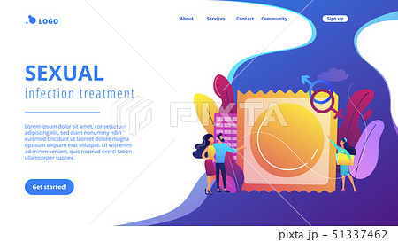 Sexually transmitted diseases concept landing page. Sexually transmitted diseases concept landing page. 51337462