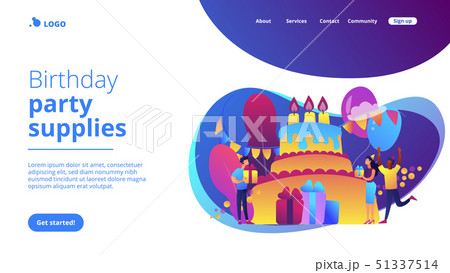Birthday party concept landing page. Birthday party concept landing page. 51337514
