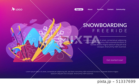 Winter extreme sports concept landing page. 51337699