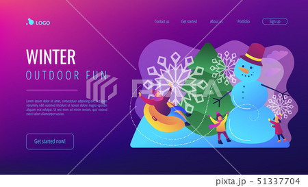 Winter outdoor fun concept landing page. 51337704