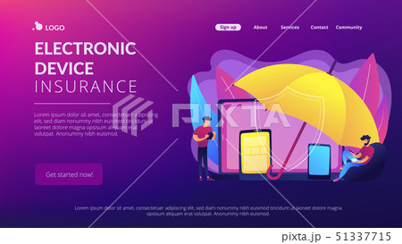 Electronic device insurance concept landing page. 51337715