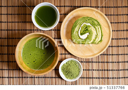 matcha green tea powder with matcha drinks and 51337766