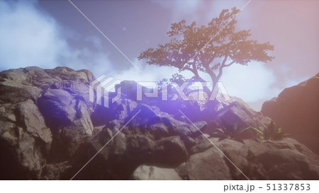 mountain peak in the mist 51337853