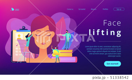 Face lifting concept landing page. Face lifting concept landing page. 51338542