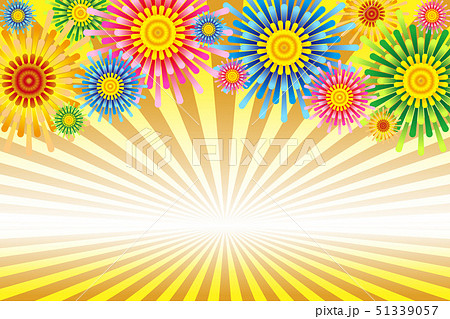 背景イラスト素材 打ち上げ花火イメージ 花火大会 夏祭り イベント ポスター コピースペース 無料 のイラスト素材