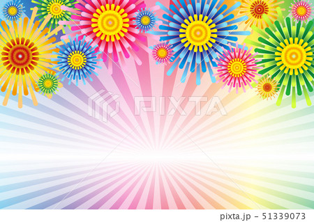 イラスト 打ち上げ花火イメージ 宣伝 販売促進 バーゲンセール チラシ ダイレクトメール デザイン柄のイラスト素材