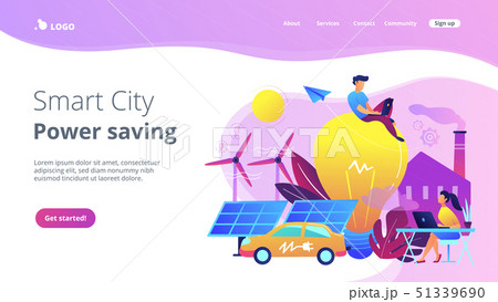 Smart city and power saving landing page. 51339690