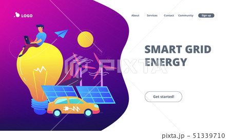 Smart grid energy landing page. Smart grid energy landing page. 51339710