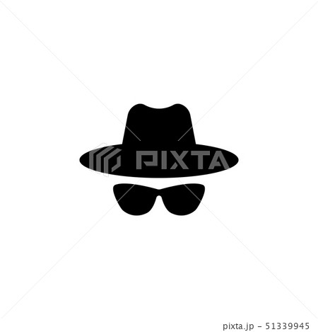 Agent icon. Spy sunglasses. Hat and glasses Agent icon. Spy sunglasses. Hat and glasses 51339945