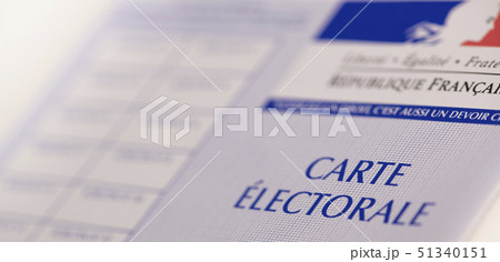French electoral voter cards official government allowing to vote paper on white background 51340151