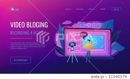 Vlog concept landing page. 51340379