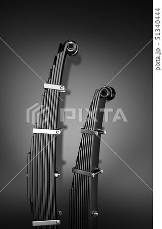 3d rendering. Leaf spring suspension of pick up car truck. 3d rendering. Leaf spring suspension of pick up car truck. 51340444