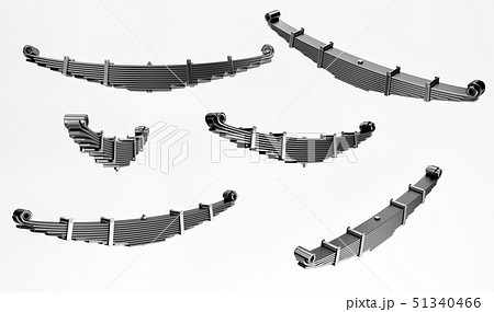 3d rendering. Leaf spring suspension of pick up car truck. 3d rendering. Leaf spring suspension of pick up car truck. 51340466