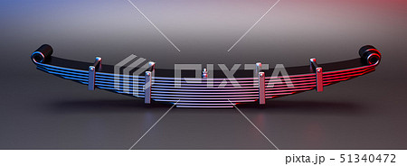 3d rendering. Leaf spring suspension of pick up car truck. 51340472