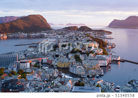Alesund - view from Aksla Mount, Norway Alesund - view from Aksla Mount, Norway 51340558