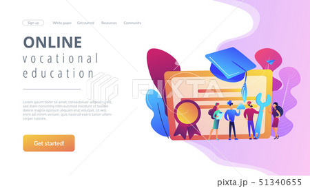 Vocational education concept landing page. Vocational education concept landing page. 51340655