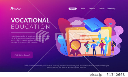 Vocational education concept landing page. Vocational education concept landing page. 51340668