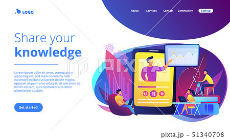 Online teaching concept landing page. Online teaching concept landing page. 51340708