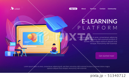 Online education platform concept landing page. 51340712