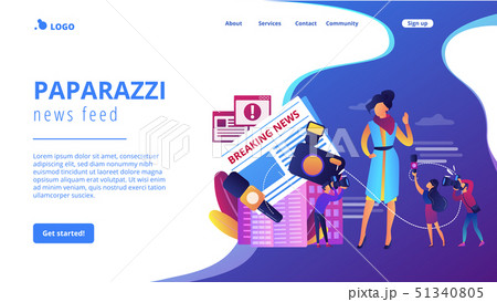 Yellow press concept landing page 51340805