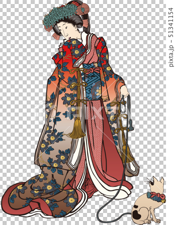 浮世絵 女性 その30のイラスト素材 [51341154] - PIXTA