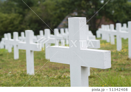 white cross alignment at military cemetery white cross alignment at military cemetery 51342408