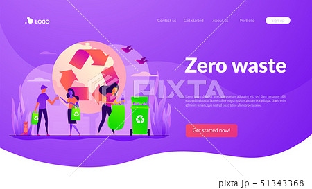 Waste-free, zero waste technology landing page template. 51343368