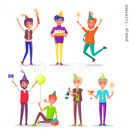 People Holding Birthday Cake with Candles, Party 51344968