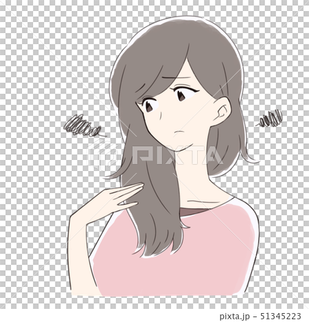 受損的頭髮女人 51345223