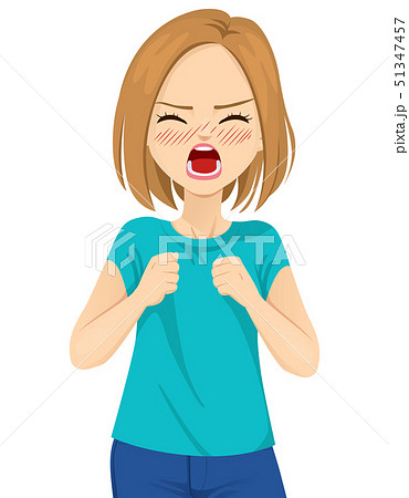 Angry young woman screaming 51347457