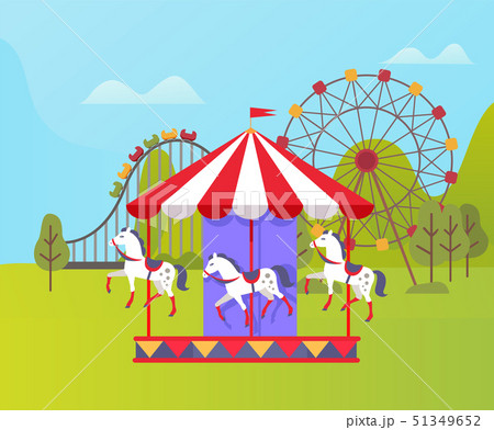 Amusement Park, Ferris Wheel and Carousel Nature 51349652
