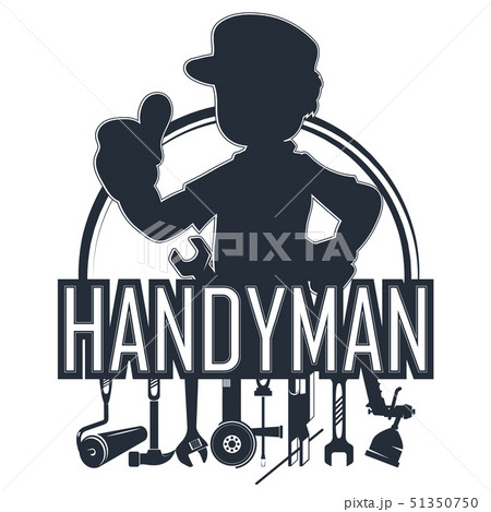 Handyman with a tool silhouette 51350750