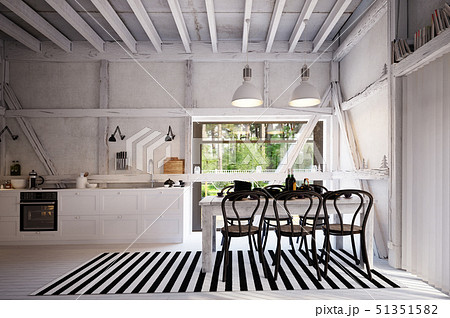 country kitchen interior. 51351582