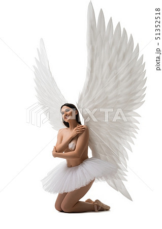 Beautiful ballet dancer with wings isolated shot 51352518