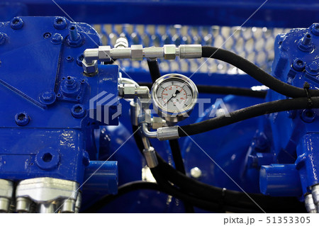 closeup view of air compressor with pressure gauge 51353305