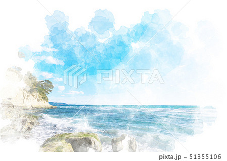 稲村ケ崎 水彩画風 稲村ケ崎 水彩画風 51355106