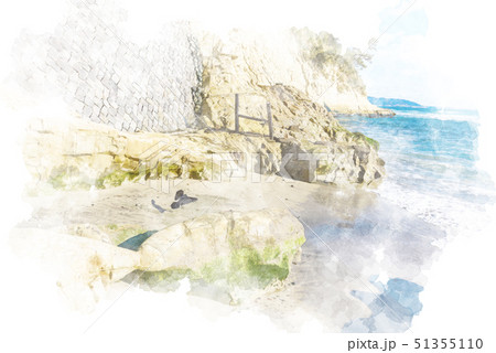 稲村ケ崎 水彩画風 稲村ケ崎 水彩画風 51355110