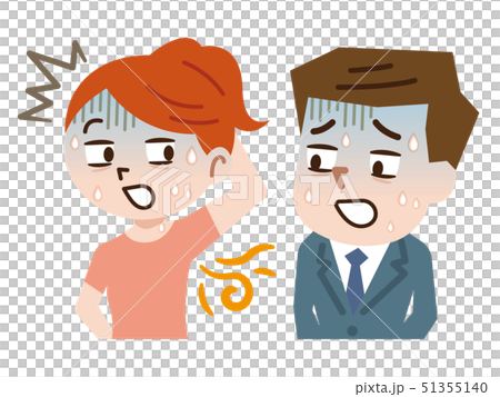 腋臭の匂いに戸惑う男性と不安な女性 腋臭の匂いに戸惑う男性と不安な女性 51355140