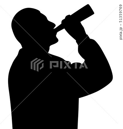 Man Drinking Alcohol From Bottleのイラスト素材