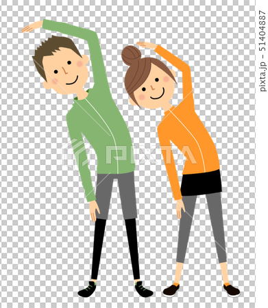 Young couple stretching Young couple stretching 51404887