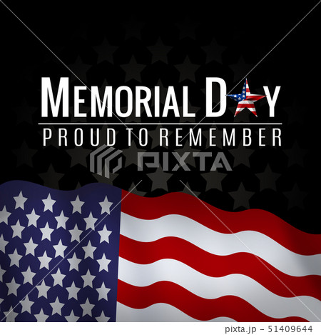 Memorial Day background with American national flag, stars and stripes. Template for Memorial Day 51409644