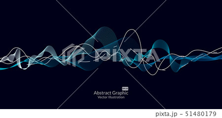 Abstract colorful wave lines on black background Abstract colorful wave lines on black background 51480179