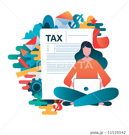 Online tax payment concept, filling application Online tax payment concept, filling application 51520542