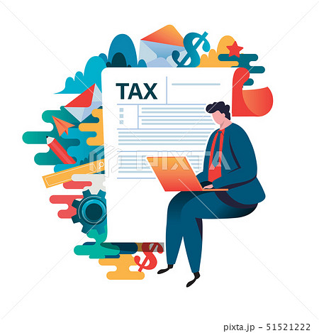 Online tax payment concept, filling application Online tax payment concept, filling application 51521222