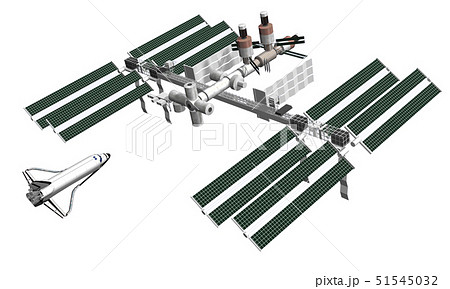 国際宇宙ステーションのイラスト素材