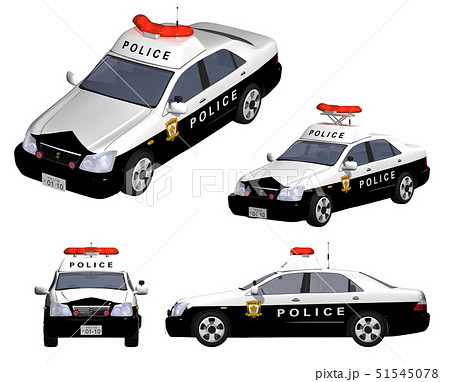 警察車両 警らパトカーのイラスト素材