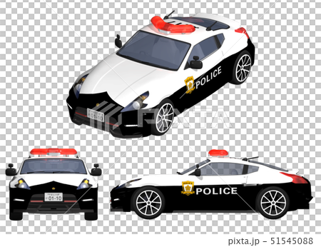 警察車両 高速パトカーのイラスト素材