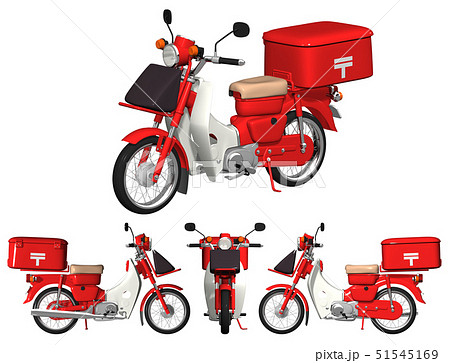 郵便バイクのイラスト素材