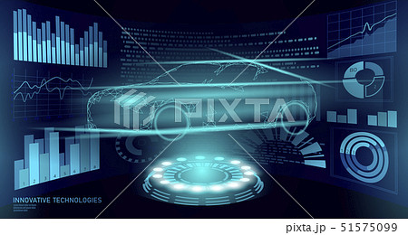 Low poly car automation diagnostics technology. Industrial data analisys business factory HUD Low poly car automation diagnostics technology. Industrial data analisys business factory HUD 51575099